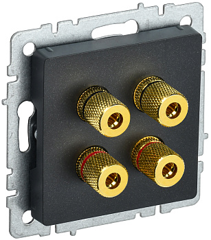 IEK BRITE BASE Черный Аудиорозетка 4-мест. РА10-БрЧ