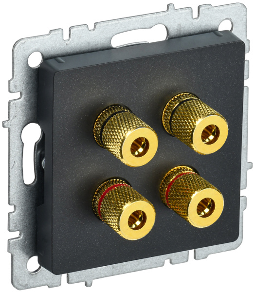 IEK BRITE BASE Черный Аудиорозетка 4-мест. РА10-БрЧ