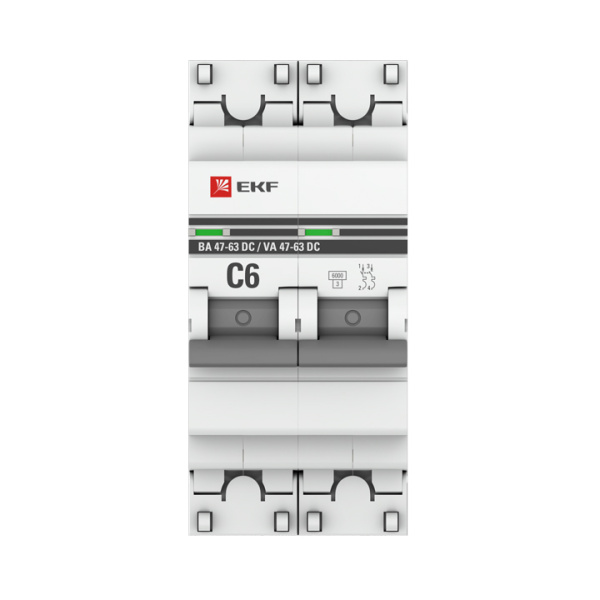 Купить EKF PROxima Автоматический выключатель 2P 6А (C) 6кА ВА 47-63 DC mcb4763-DC-2-06C-pro