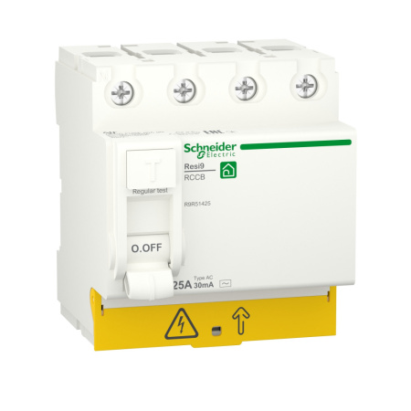 SE RESI9 Выключатель дифференциального тока (УЗО) 25А 4P 30мА тип AC R9R51425