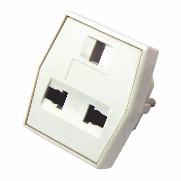 Сетевой Переходник "КВАДРАТ" белый Rexant 11-1011