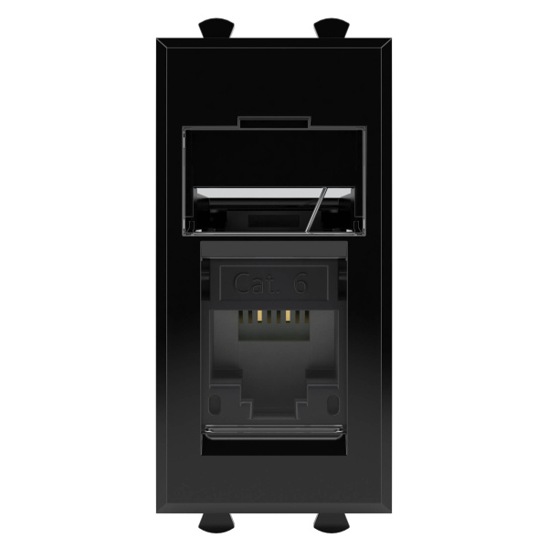 Купить DKC Компьютерная розетка RJ-45 модульная, кат.6, "Avanti", "Черный квадрат", 1 модуль