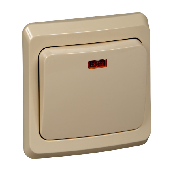 Systeme Electric Этюд Крем Выключатель 1-клавишный с подсветкой