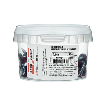 Tech-Krep Саморез ШСММ 4,2х16 т.кр. KP RAL 3005 (200 шт) - ведро малое 125495