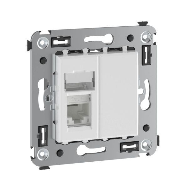 Купить DKC Компьютерная розетка RJ-45 в стену, кат.6 одинарная,"Avanti", "Белое облако"