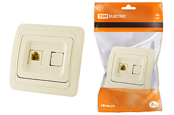 TDM Розетка TФ (RJ-11) сл. кость "Валдай" SQ1804-0112