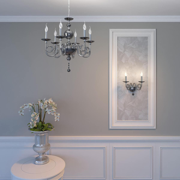 Купить Odeon Light 4601/8 ODL19 506 хром/дымчатый/хрусталь Люстра E14 8*40W IRIA