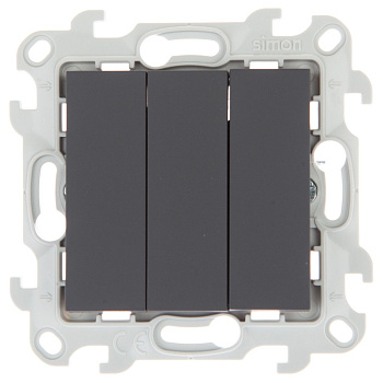 Simon 24 Графит Трехклавишный выключатель 2450391-038