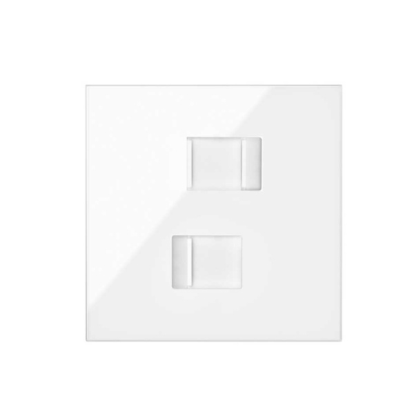 Simon 100 Белый глянец Кит 1 пост, фронт. Накладка на 2 розетки RJ45 10020111-130