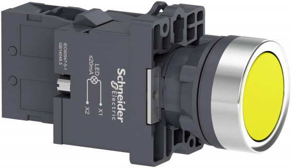 Купить SE Кнопка с подсветкой LED, 220В,желтая,1НO XA2EW35M1