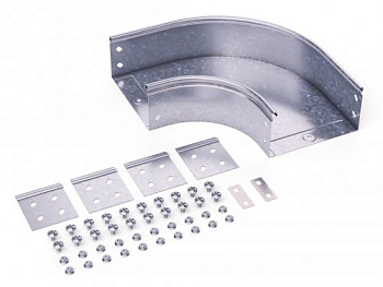 DKC Угол CPO 90 горизонт.90° 500x80 в компл.с крепежн.элементами и соединит.пластинами,необходимыми для монтажа,нержавеющий