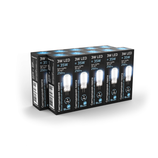 Купить Gauss Лампа G4 AC150-265V 3W 240lm 4100K силикон LED 107707203