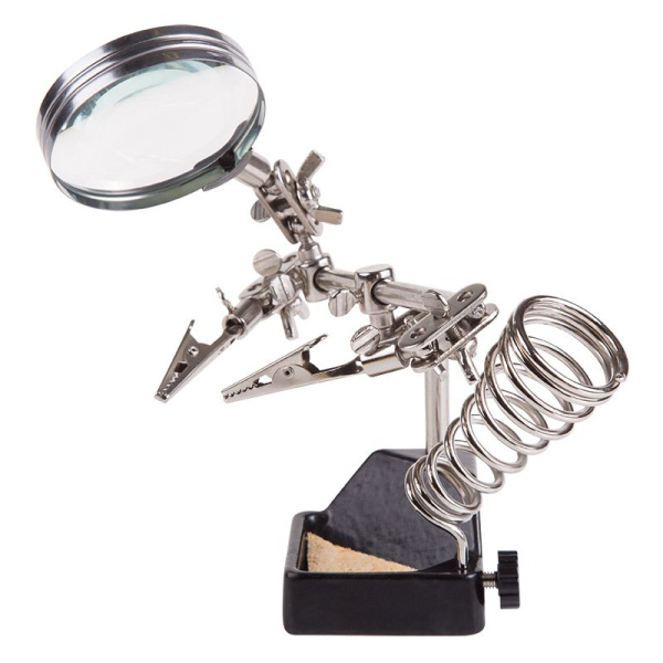 Держатель "третья рука" с лупой х2.5 Rexant 12-0252