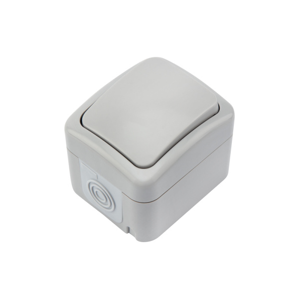 KRANZ Переключатель проходной Mini OG IP54, о/у, серый KR-78-0837