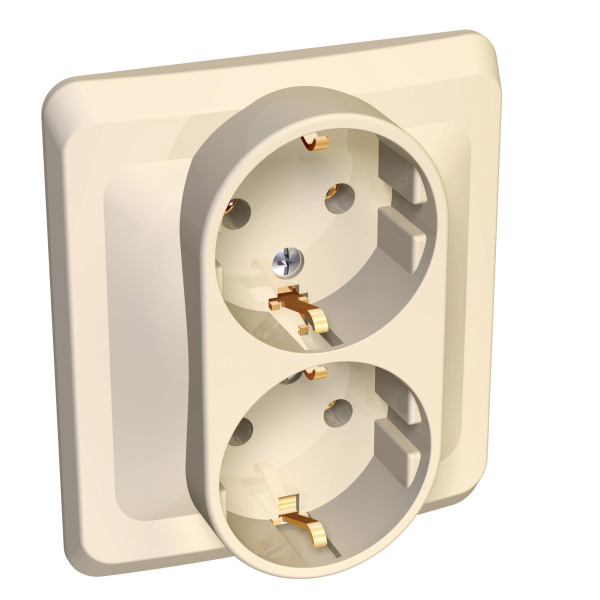 Купить Systeme Electric Этюд Крем Розетка 2-ая с/з без шторок