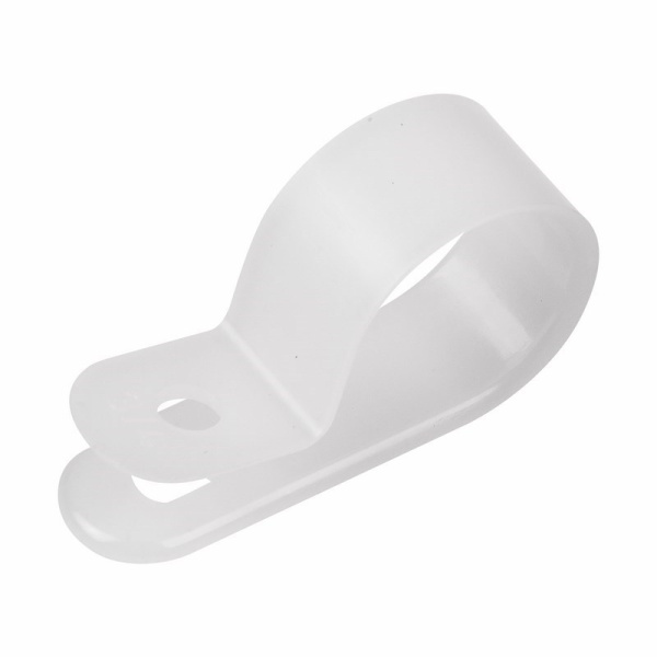 Кабельная скоба под винт 20 мм, белая, упаковка 50 шт. Rexant 07-4420