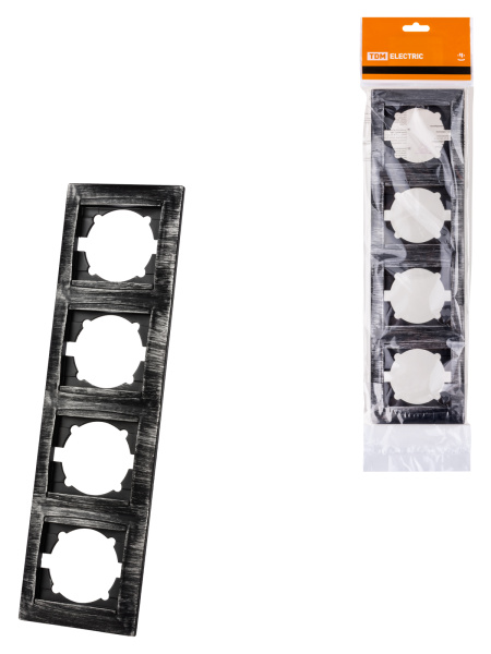 TDM Рамка 4-х постовая вертикальная старинное серебро "Лама" SQ1815-0685