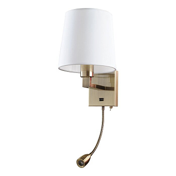 Arte Lamp Hall Бронза/Белый Бра 40W/3W E27/LED 1x180lm A9246AP-2AB