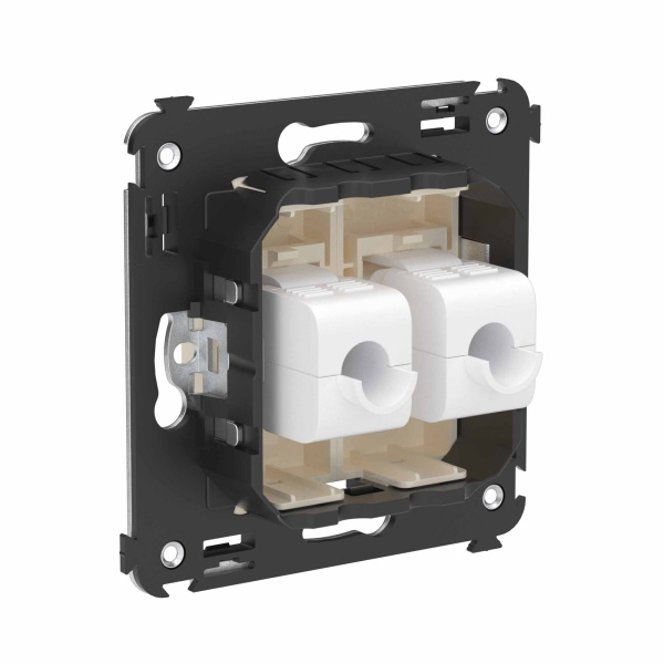 Купить DKC Компьютерная розетка RJ-45 без шторки в стену, кат.6А двойная, "Avanti", "Ванильная дымка"