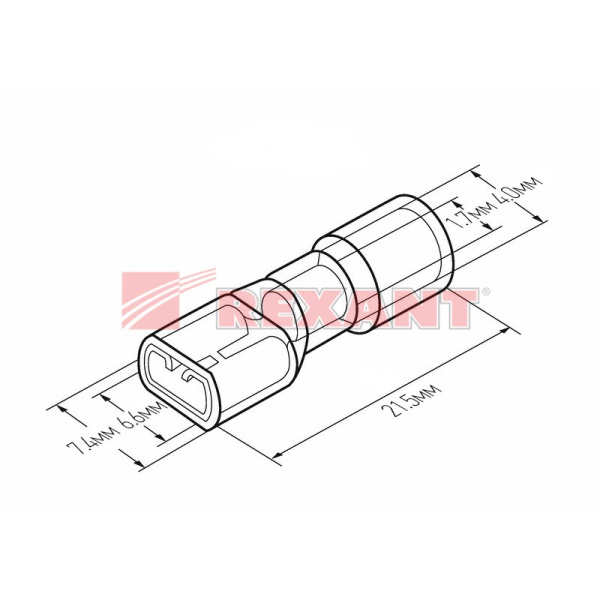 Купить Клемма плоская полностью изолированная термоусаживаемая гнездо - 6.6мм 0.5-1.5мм² (РПи-м-т 1.5-(6.3) красный Rexant 08-0614