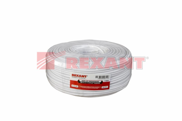 Купить Кабель для видеонаблюдения KBK-B- 2x0,75мм², 200м., белый Rexant 01-4014