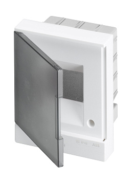 ABB Basic E Бокс в нишу 4М серая прозрачная дверь (c клеммами) 1SZR004002A1201
