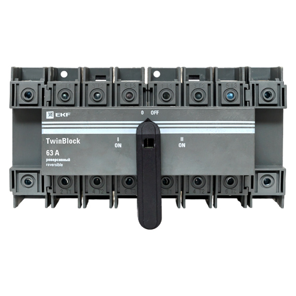 Купить EKF Рубильник 63A 4P реверсивный c рукояткой для прямой установки TwinBlock