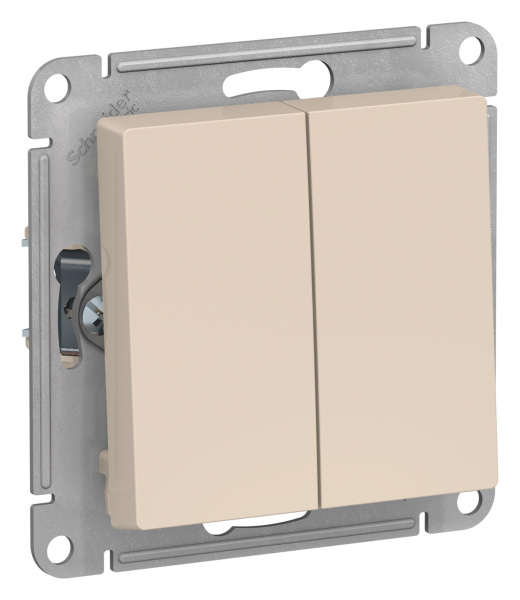 Купить Systeme Electric AtlasDesign Беж Переключатель 2-клавишный сх.6, 10АХ, механизм