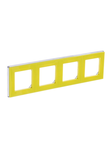 Купить ABB EPJ Levit жёлтый / дымчатый чёрный Рамка 4 поста 2CHH015040A6064
