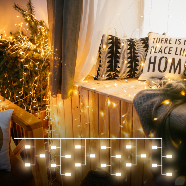 Eurosvet Гирлянда Занавес 200-001 теплый белый 1,5*1м IP20 a056070