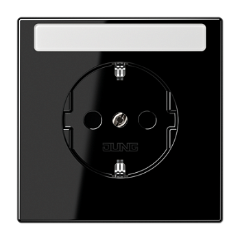 JUNG SCHUKO-розетка с полем для надписи, винтовой зажим, чёрный LS1521NASW