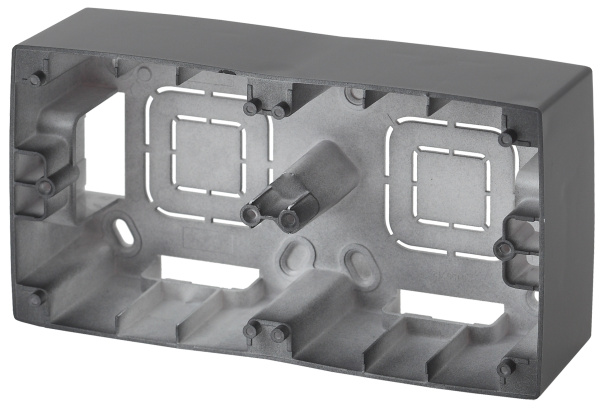 ЭРА 12-6102-12 Графит Коробка наклад. монтажа 2 поста, 12