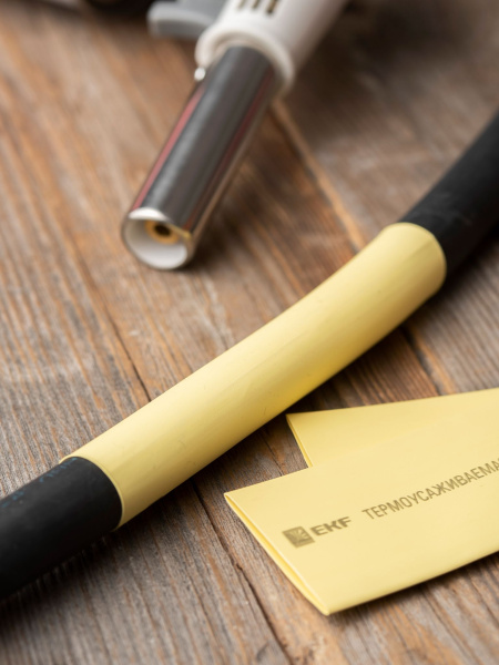 Купить EKF PROxima Термоусаживаемая трубка ТУТ нг 25/12,5 желтая рулон