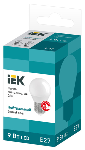 Купить IEK Лампа светодиодная ECO G45 шар 9Вт 230В 4000К E27