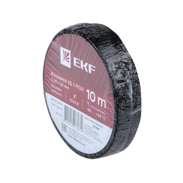 Купить EKF PROxima Изолента ХБ 1-ПОЛ 20мм/10м (125г)
