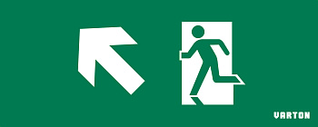 Varton пиктограмма "ФИГУРА / СТРЕЛКА ВЛЕВО ВВЕРХ" для аварийно-эвакуационного светильника ip20 V1-R0-70354-21A01-2017