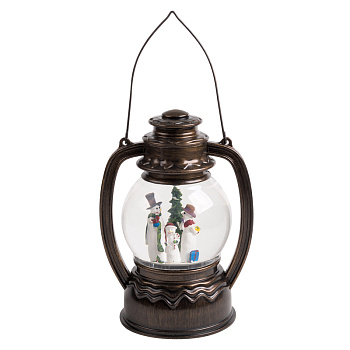 NEON-NIGHT Декоративный фонарь с эффектом снегопада и подсветкой "Снеговики", Белый 501-061