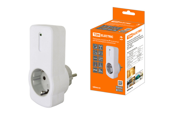 TDM Приемное устройство Р1 (в розетку) для беспроводного управления нагрузкой  "Уютный дом" SQ1508-0211