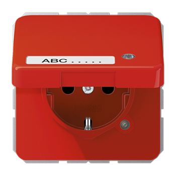 JUNG SCHUKO-розетка с крышкой, красная CD1520NAKLKORT