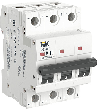 IEK ARMAT Автоматический выключатель M06N-DC 3P K 10А AR-M06N-3-K010DC