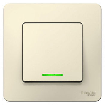 Systeme Electric Blanca внутр Молочный Выключатель 1-клавишный с подсветкой, 10А, 250B