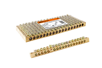 TDM Шина "N" нулевая 6х9мм 18/2 (18 групп/крепеж по краям) SQ0801-0062