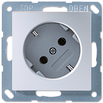 JUNG Штепсельная розетка SCHUKO 16A 250V~  угол наклона 45 ° алюминий A520-45KIAL