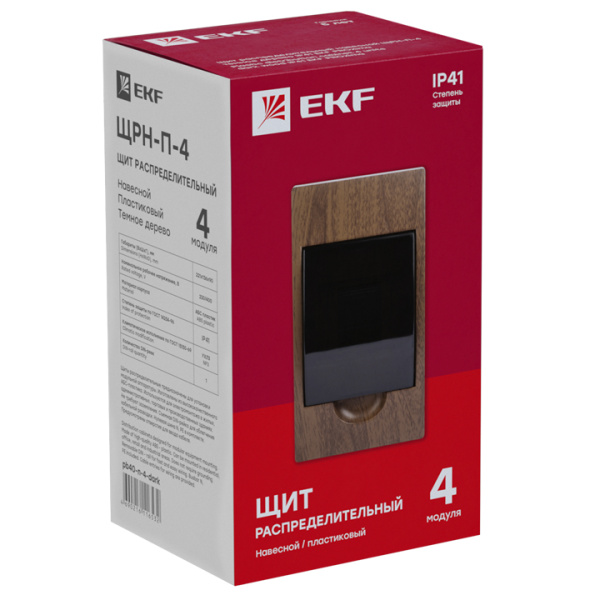 Купить EKF PROxima Щит распределительный навесной ЩРН-П- 4 темное дерево IP41