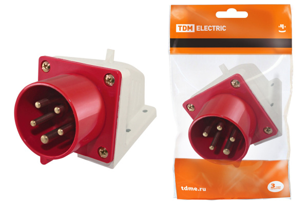 TDM Вилка 525 стационарная 3Р+РЕ+N 32А 380В IP44 SQ0605-0016
