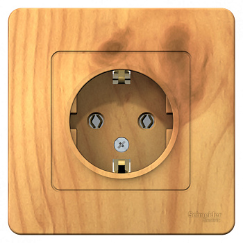 Systeme Electric Blanca внутр Ясень Розетка с/з без шторок, 16А, 250В