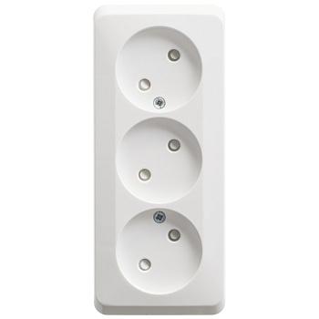 Systeme Electric Этюд наруж Бел Розетка 3-ая б/з со шторками 16А 250B