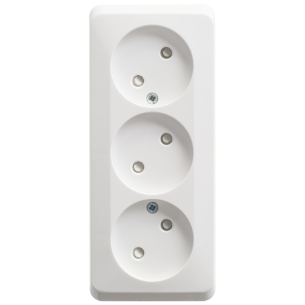 Systeme Electric Этюд наруж Бел Розетка 3-ая б/з со шторками 16А 250B