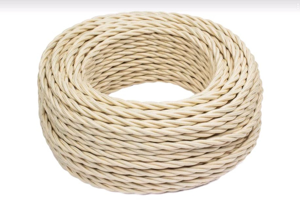 BIRONI Песочное золото матовый Витой провод 3*1,5 20м B1-434-719-20