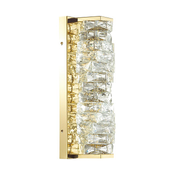 Odeon Light 4999/10WL HALL ODL23 433 золотой/прозрачный/металл/хрусталь Бра LED 10W 4000K STRAZA